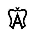 Black logo with a stylized letter 'A' on a white background