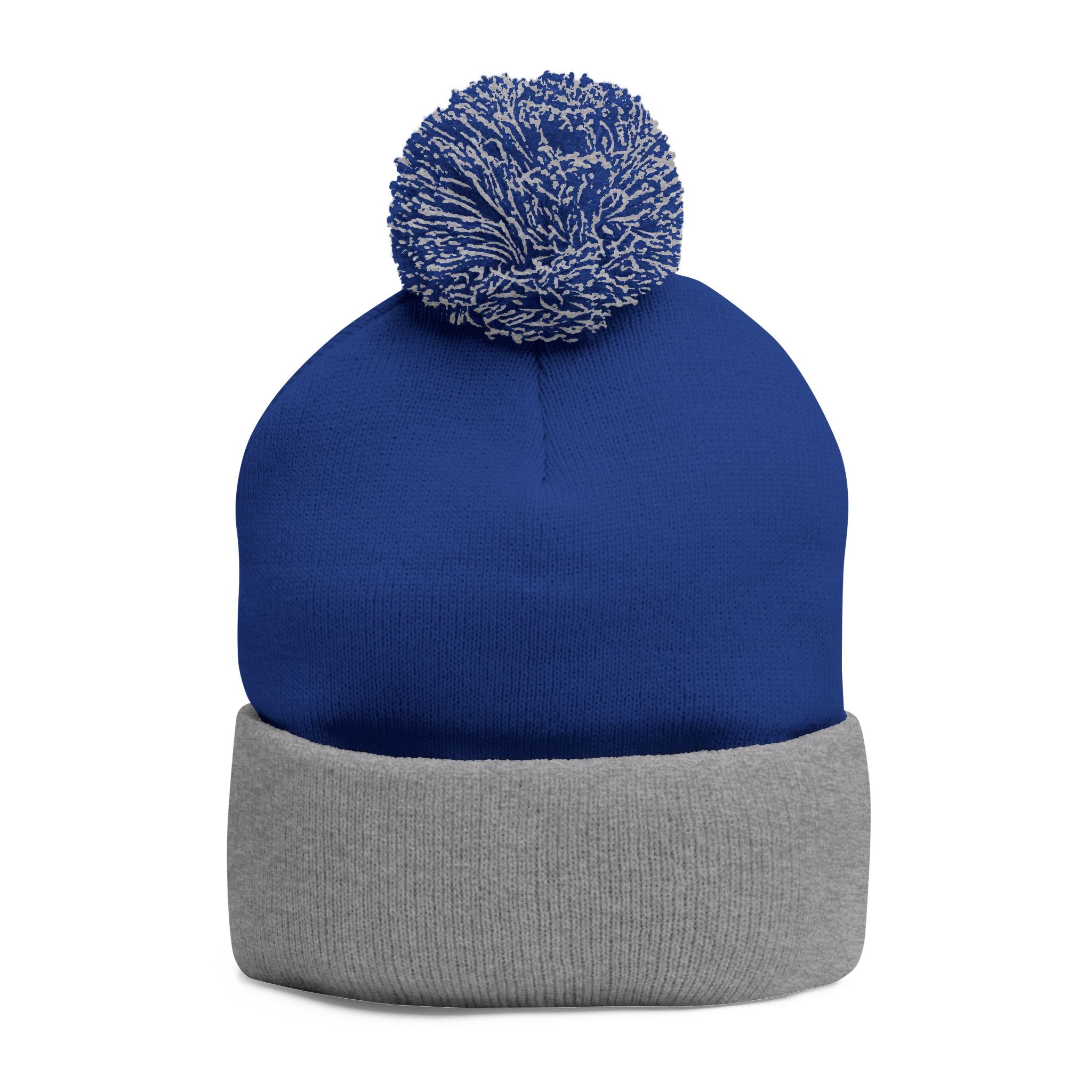 Embroidered Pom Pom Knit Beanie