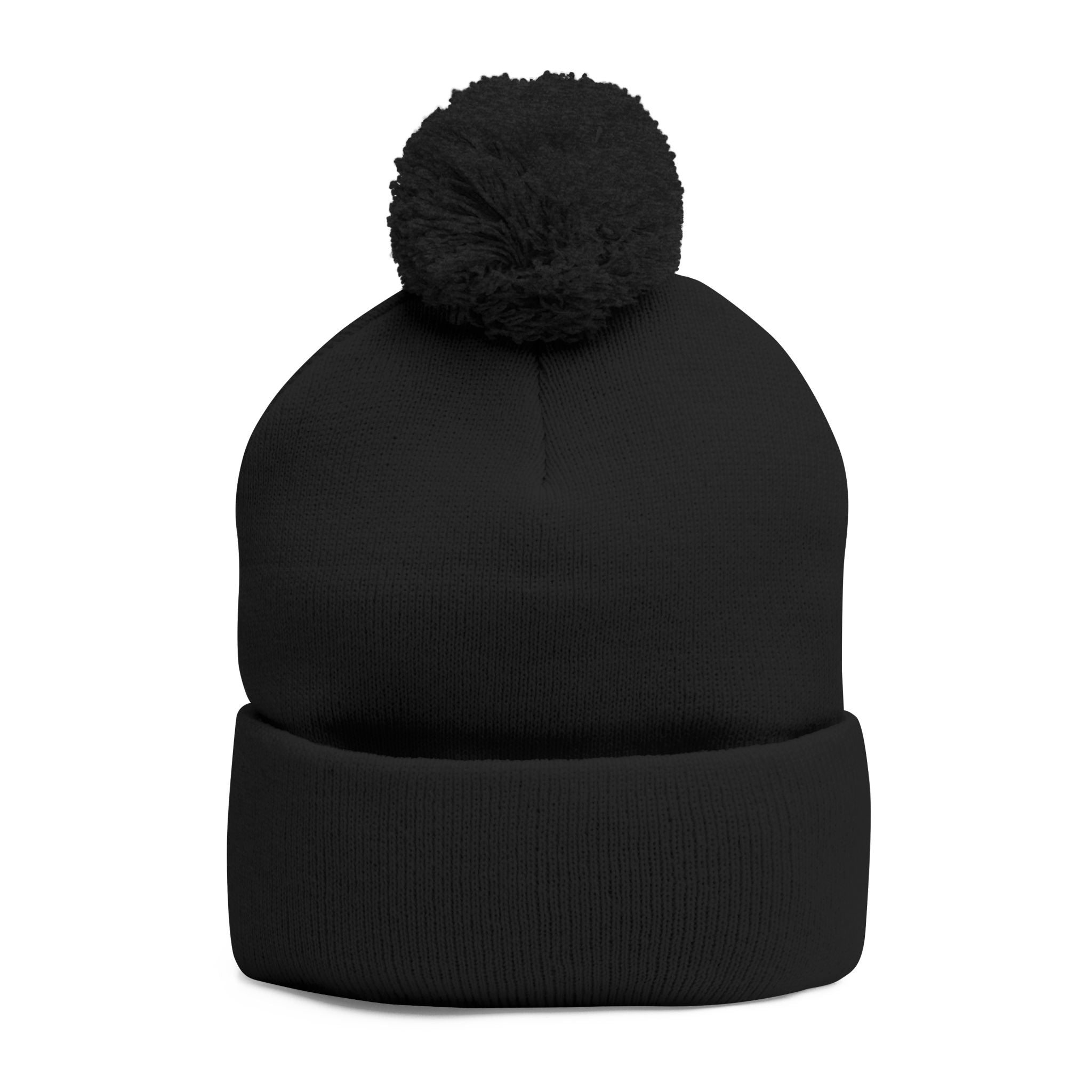 Embroidered Pom Pom Knit Beanie