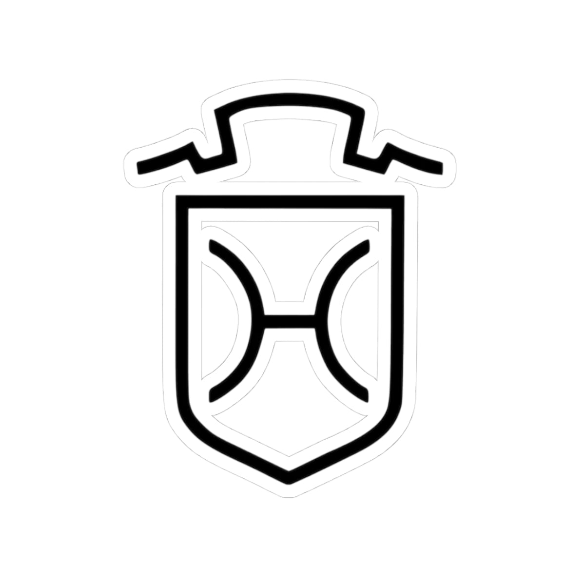 Black and white logo of a shield with a stylized 'H' in the center on a white background