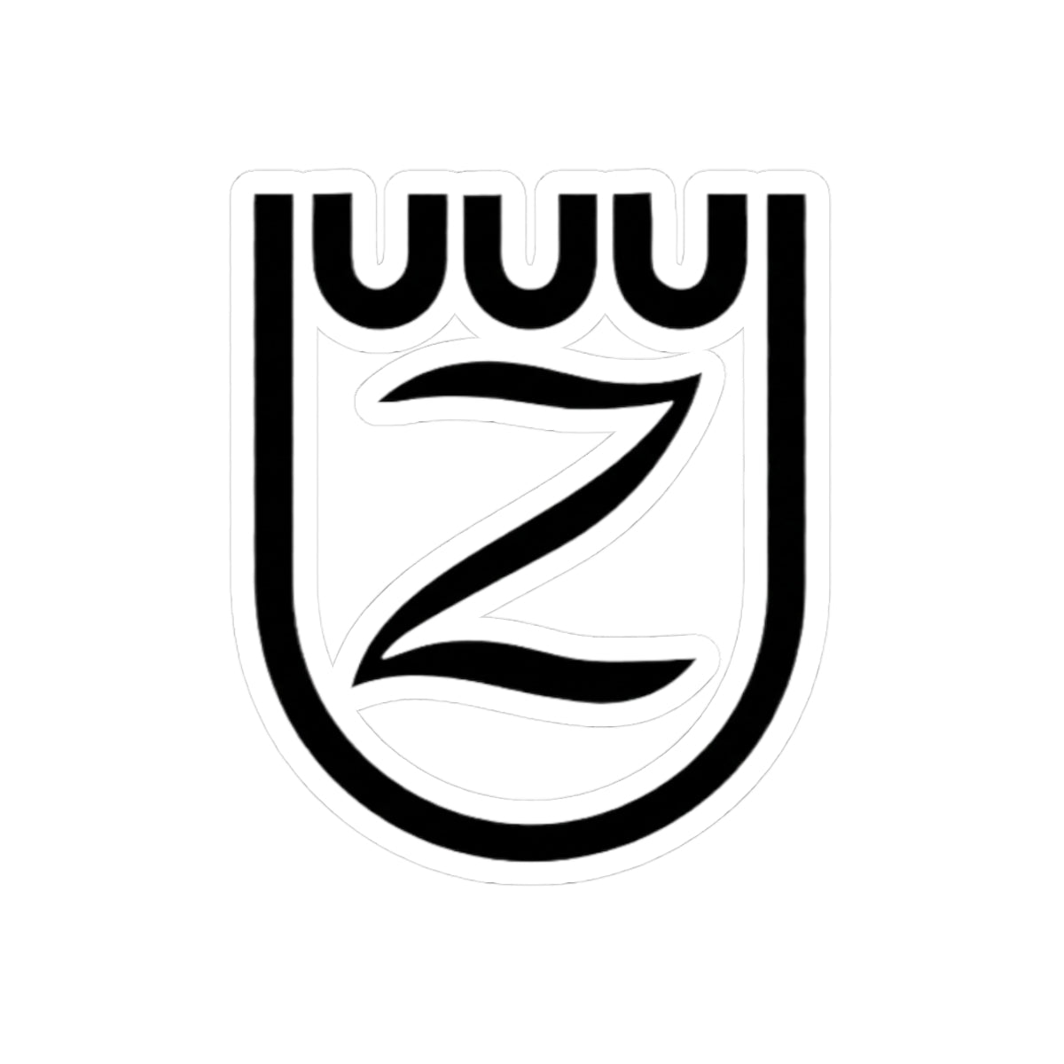 Zangersheide warmblood registry logo vinyl sticker black and white Z brand shield design on white background
