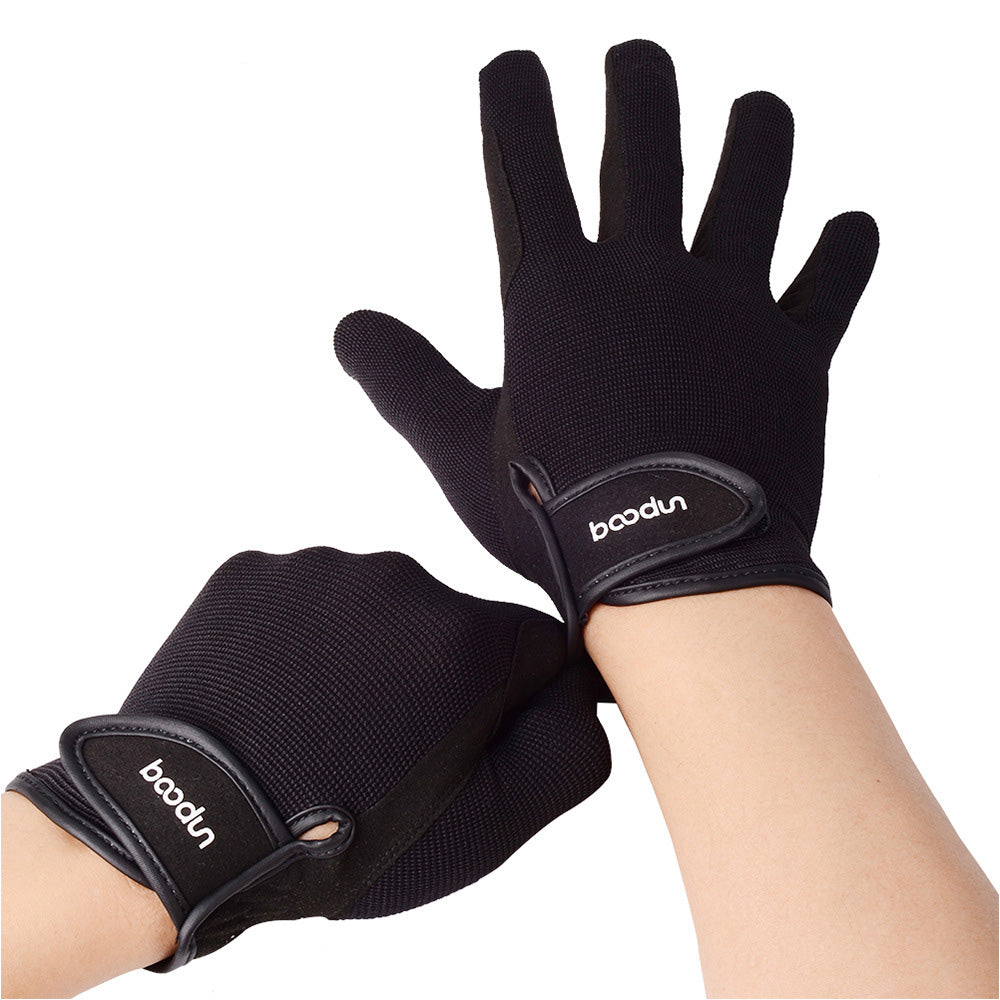 riding gloves velcro wrist strap microfiber grip equestrian