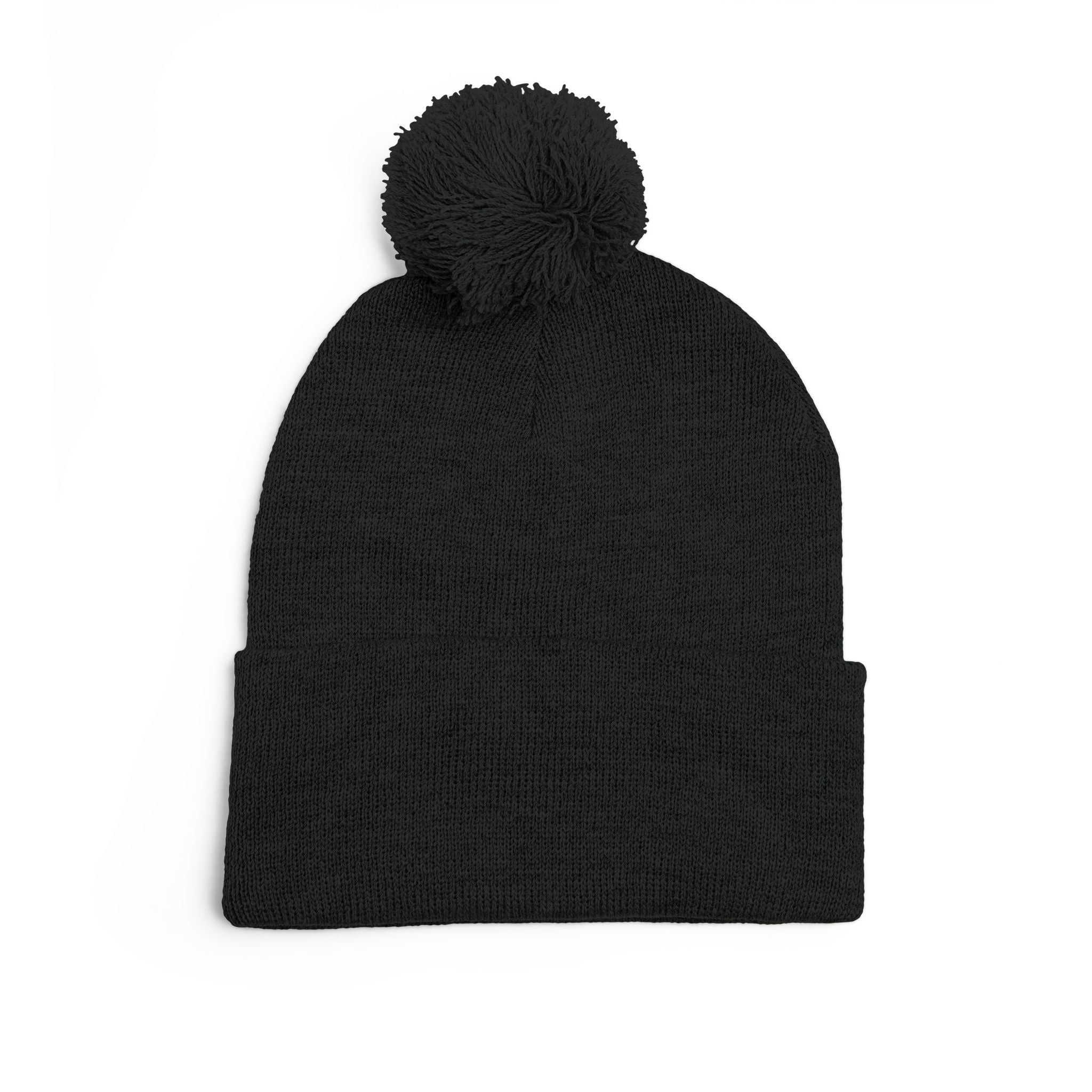 Embroidered Pom Pom Knit Beanie