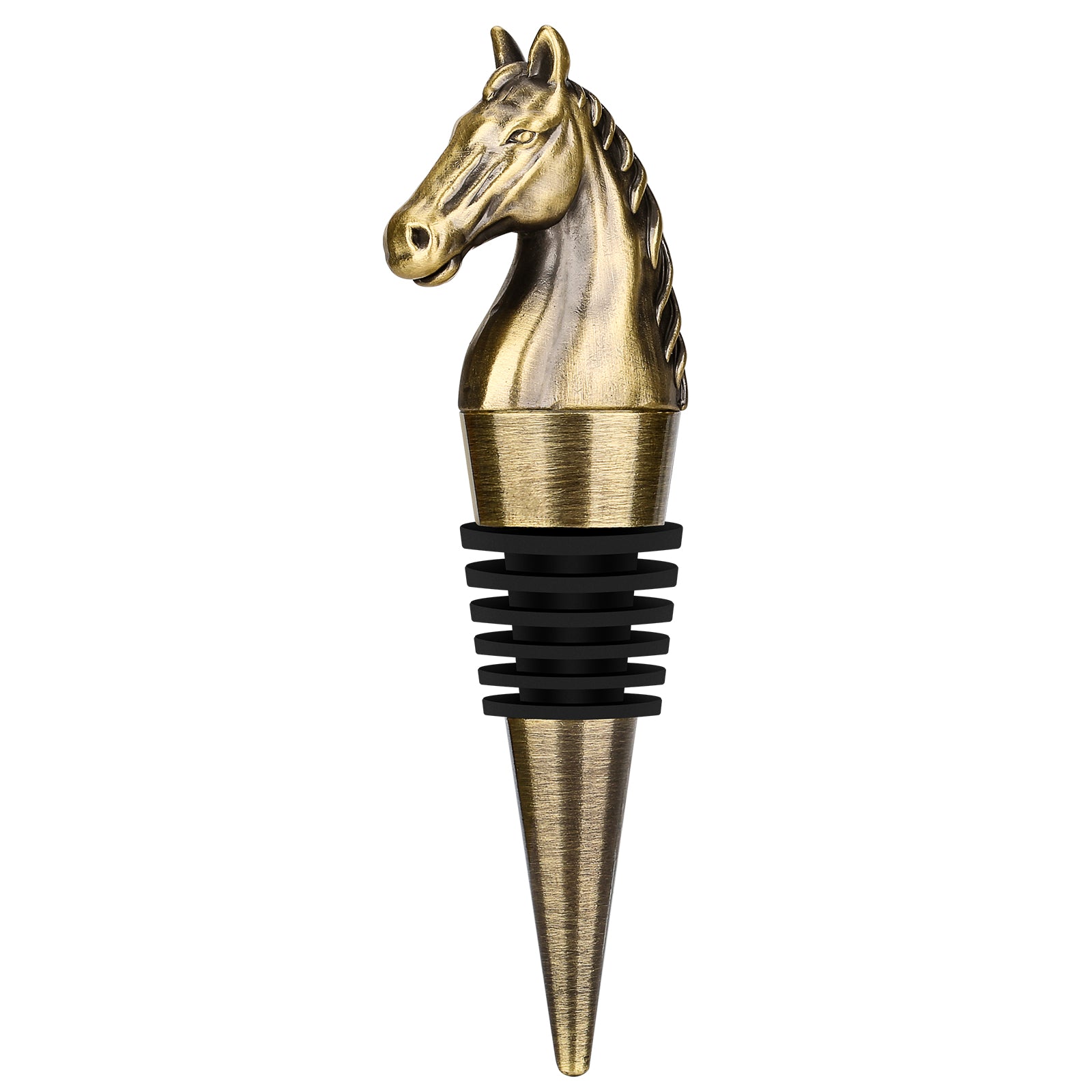 horse head wine stopper vintage inspired zinc alloy close up