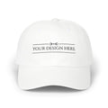 White embroidered Grand Prix baseball hat (adult), front view