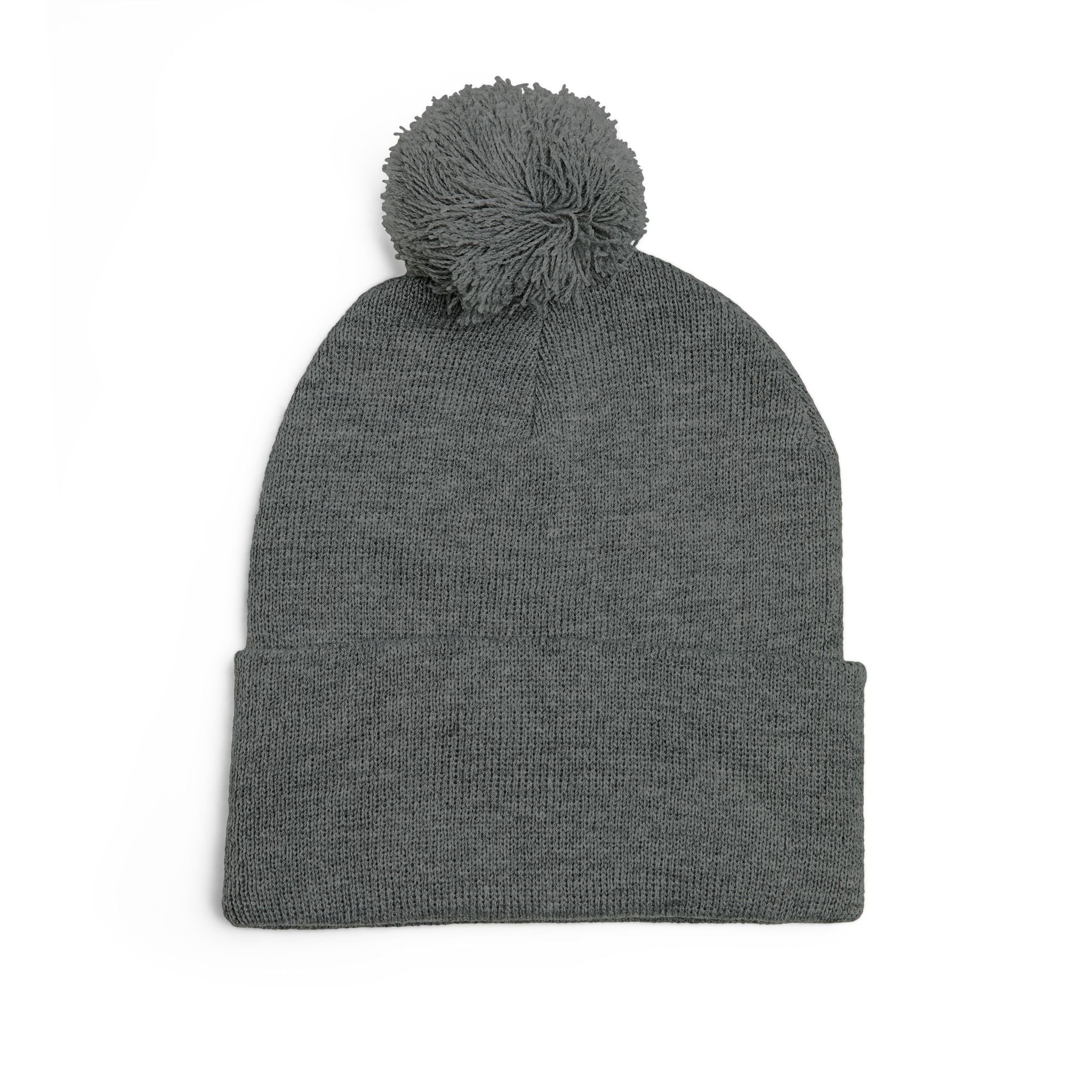 Embroidered Pom Pom Knit Beanie