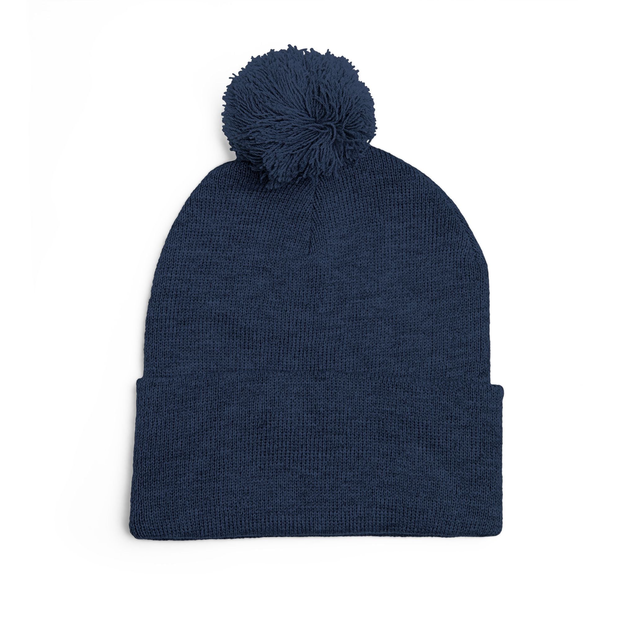 Embroidered Pom Pom Knit Beanie
