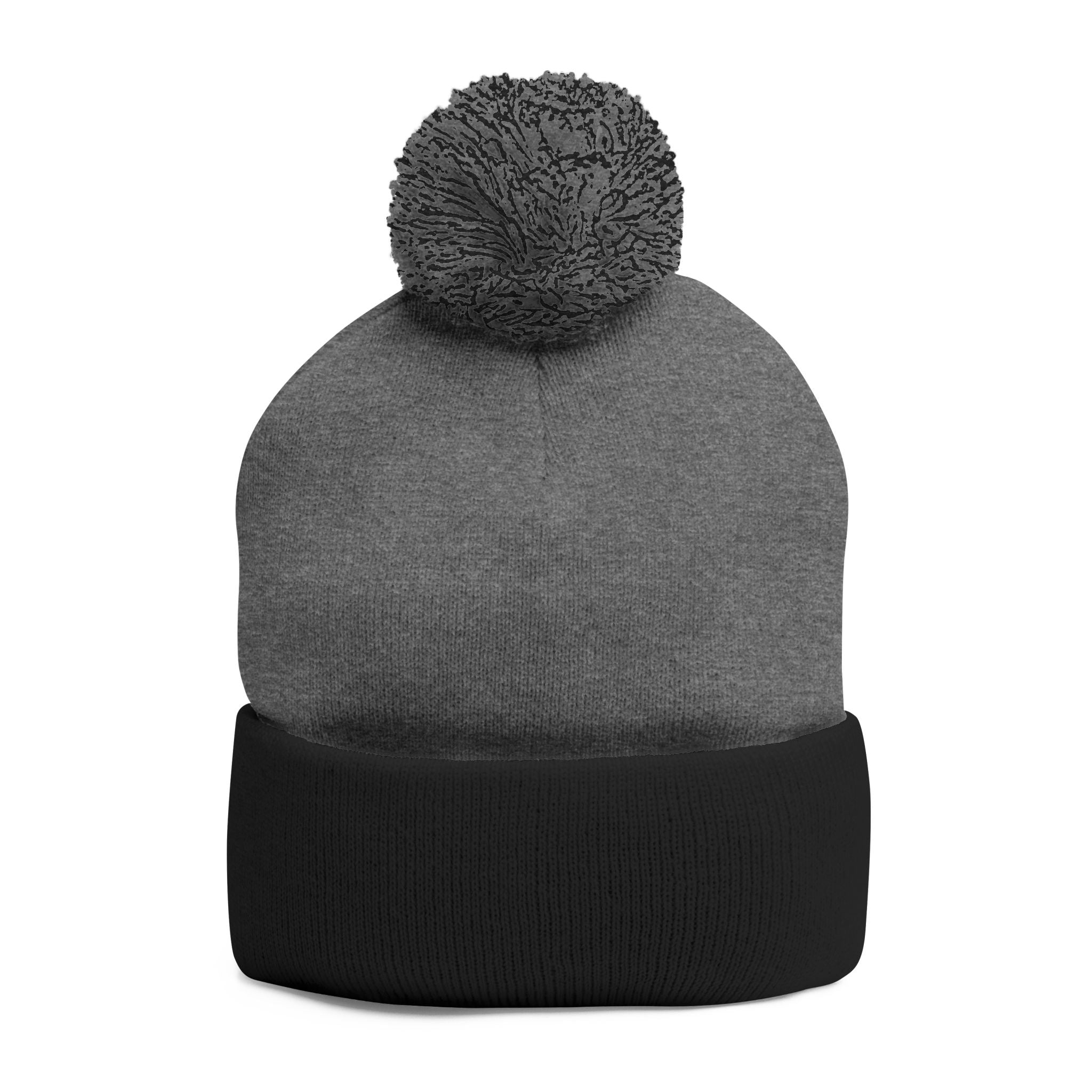 Embroidered Pom Pom Knit Beanie