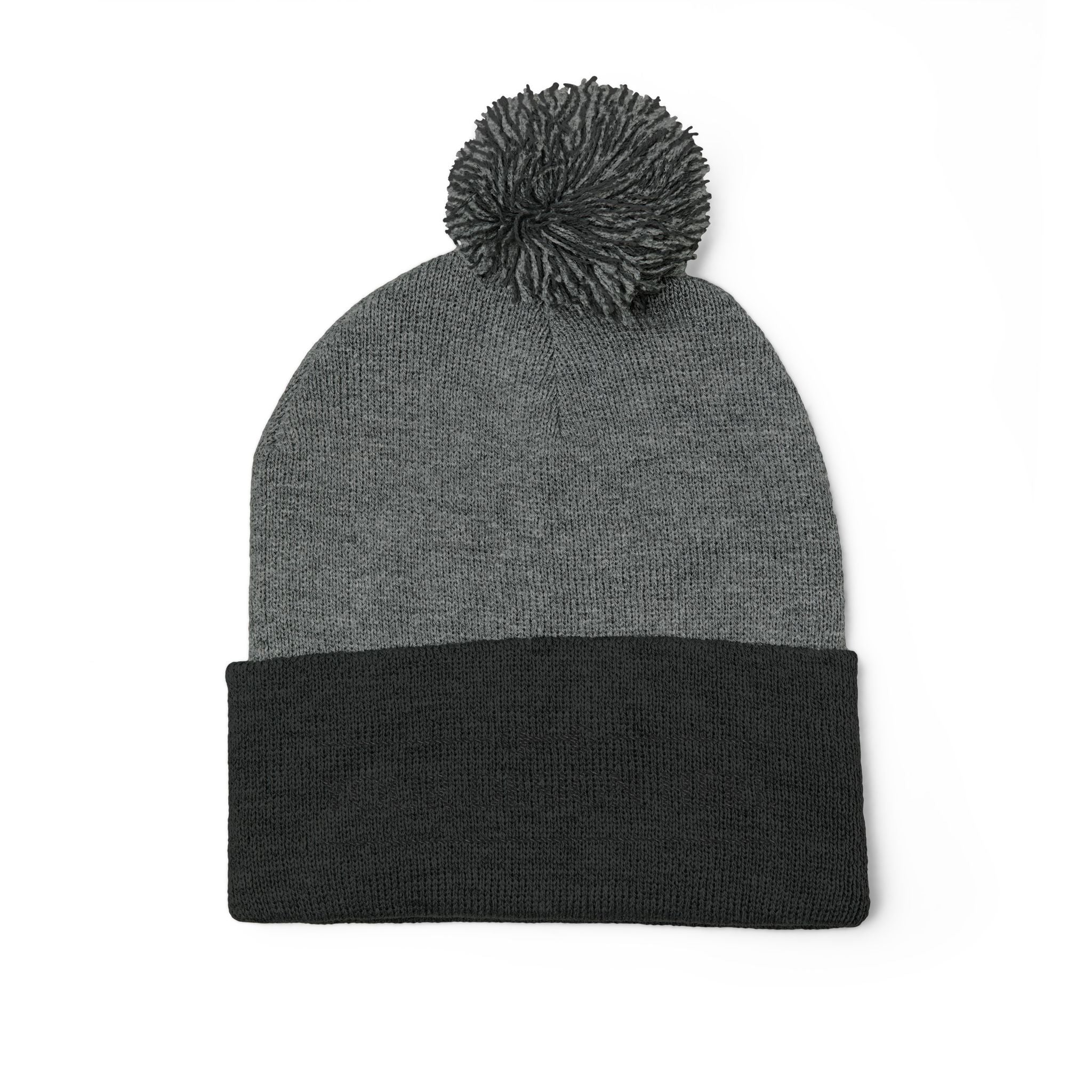 Embroidered Pom Pom Knit Beanie