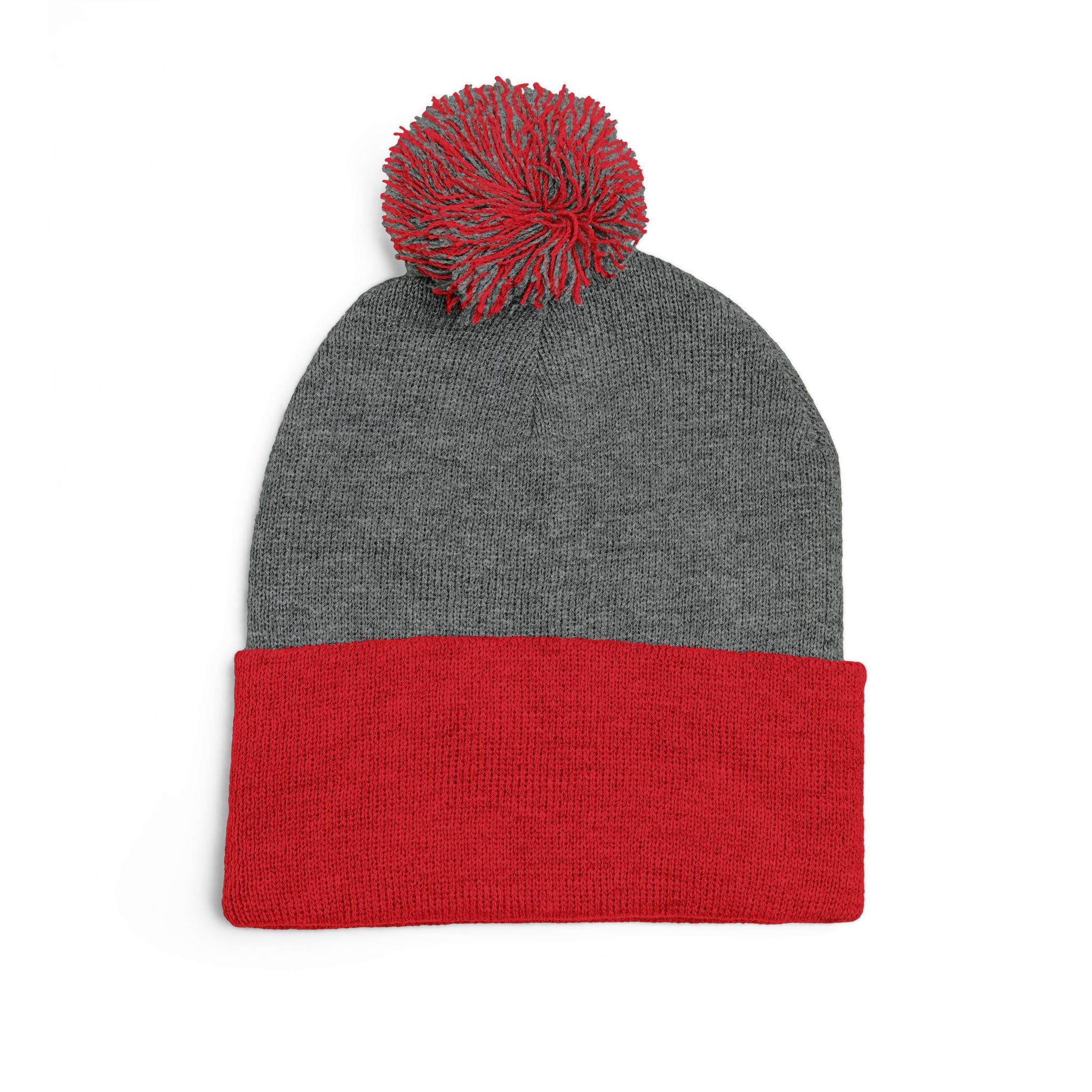 Embroidered Pom Pom Knit Beanie