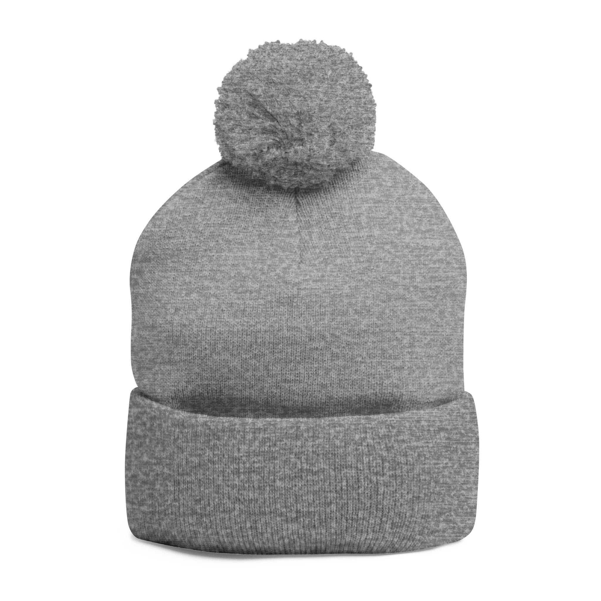 Embroidered Pom Pom Knit Beanie