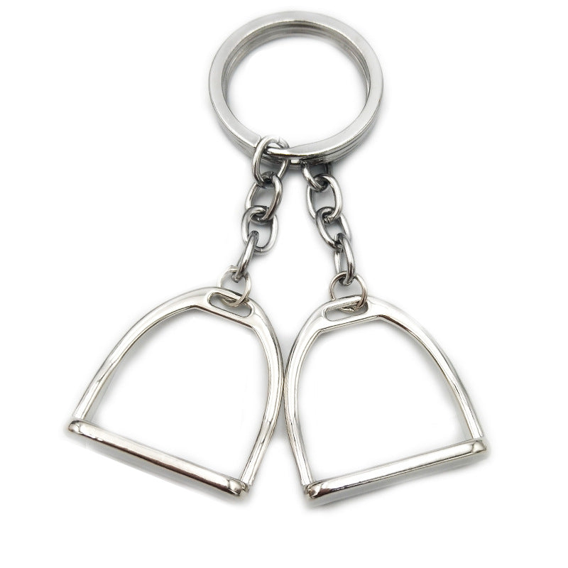 mini stirrup keychain equestrian gift for horse lovers gold silver