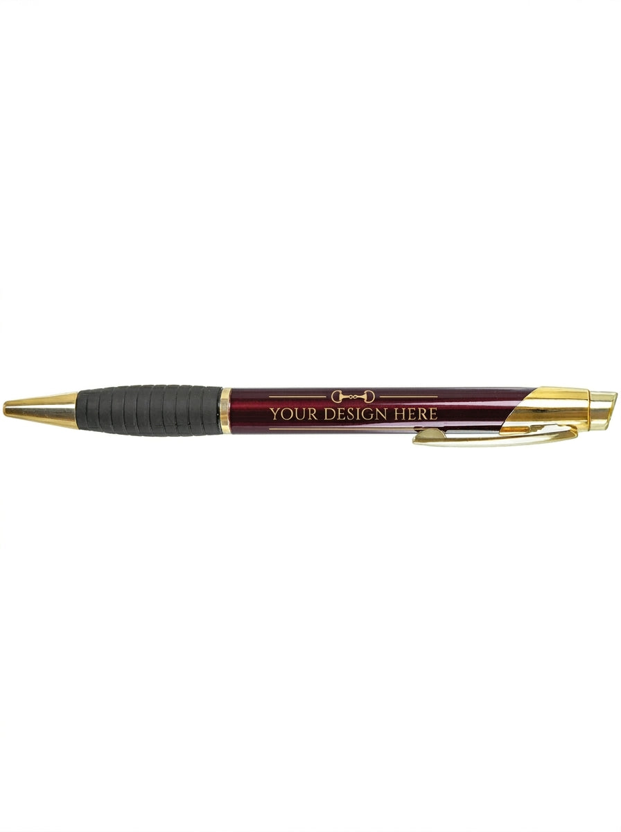 Pen with customizable design area on a white background