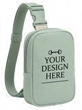 Embroidered crossbody sling bag, front view display