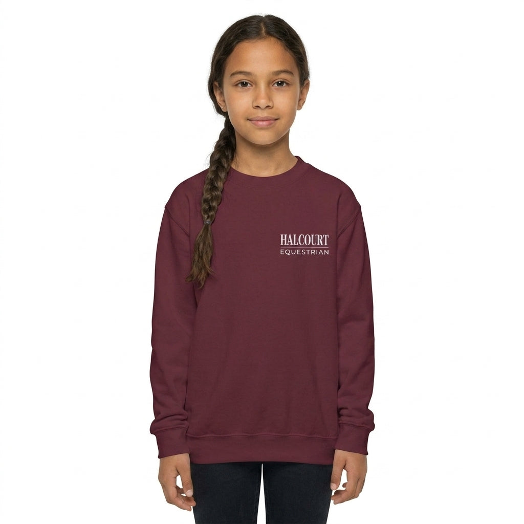 Custom Stable Logo Youth Sweatshirt - Embroidered Crewneck for Young Riders
