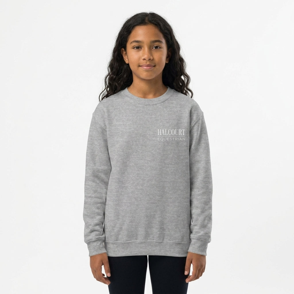 Custom Stable Logo Youth Sweatshirt - Embroidered Crewneck for Young Riders