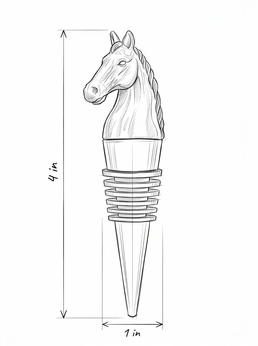 Horse Head Wine Bottle Stopper - Equestrian Bar & Gift