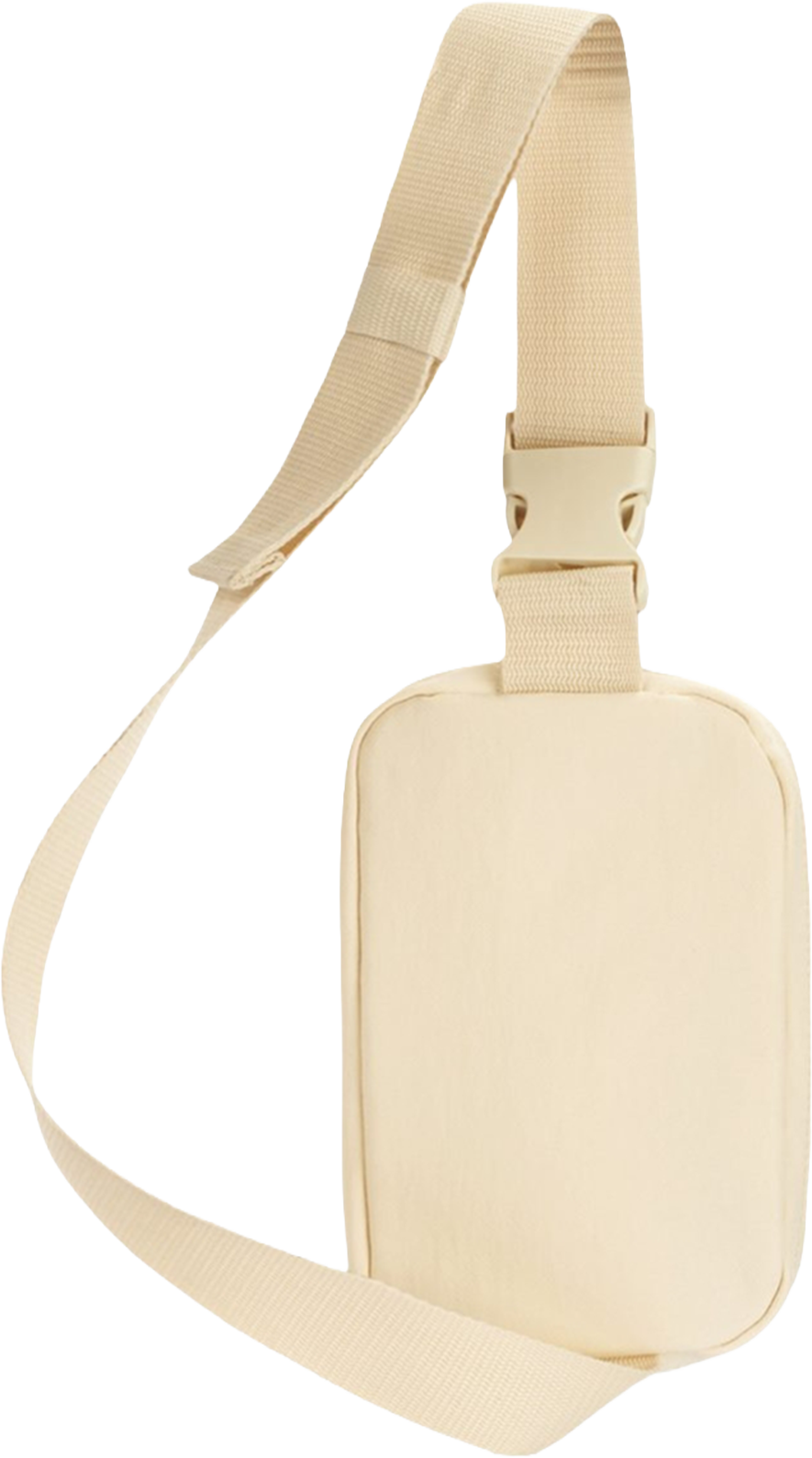 Embroidered crossbody sling bag in Ivory, back view