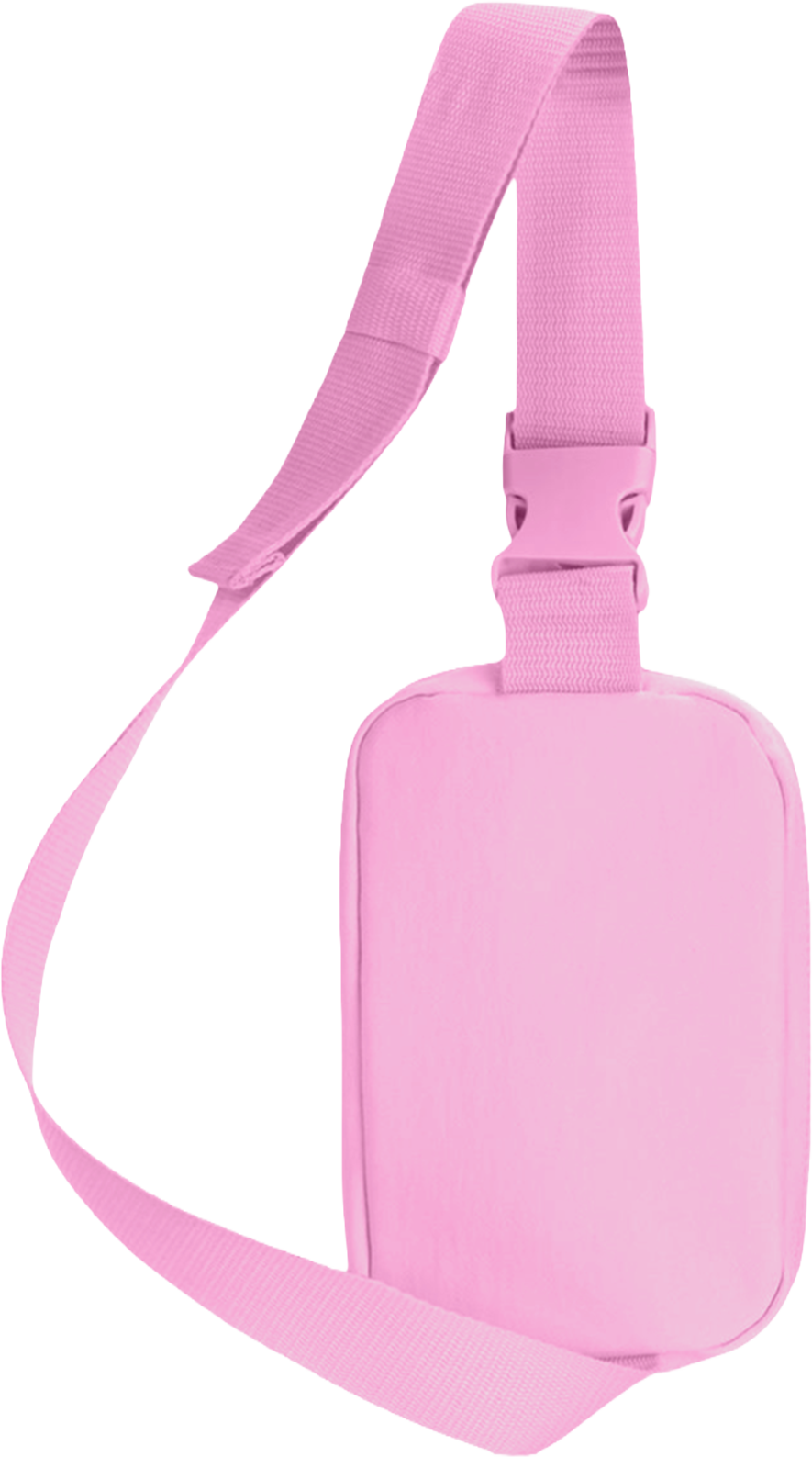 Embroidered crossbody sling bag in Rose Quartz, back view
