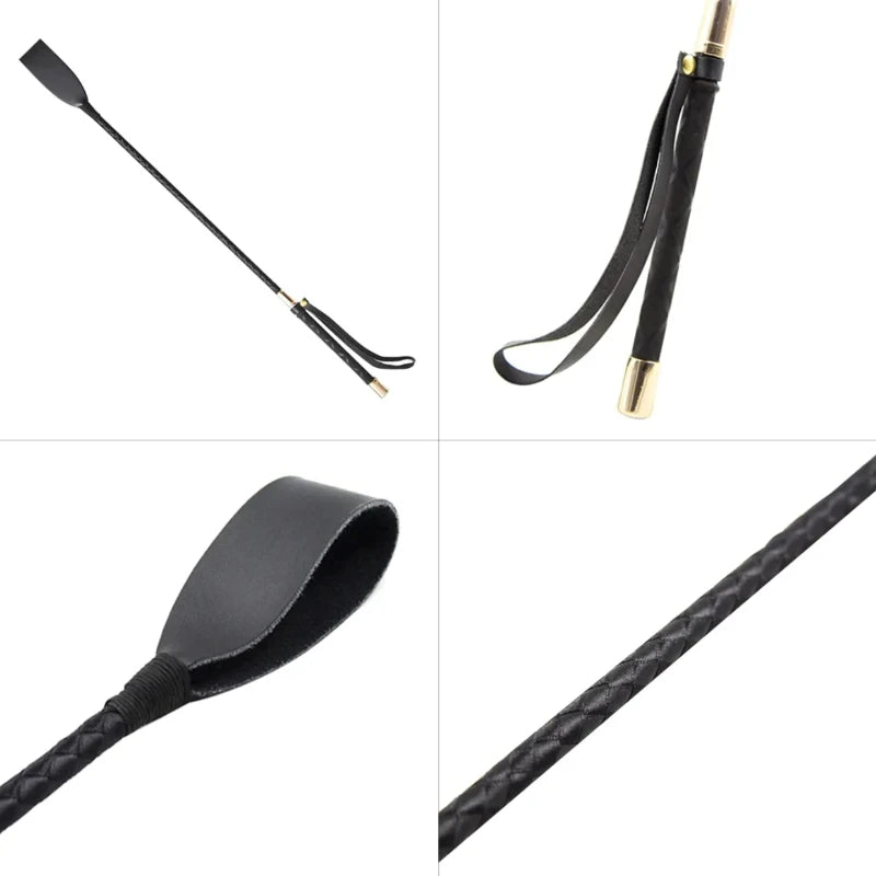 riding crop ergonomic non-slip handle PU leather equestrian
