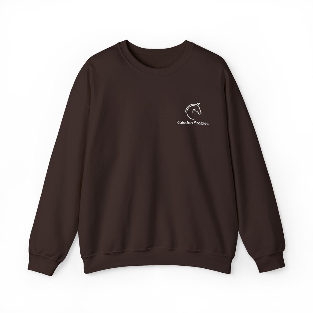 custom stable crewneck sweatshirt brown embroidered barn name