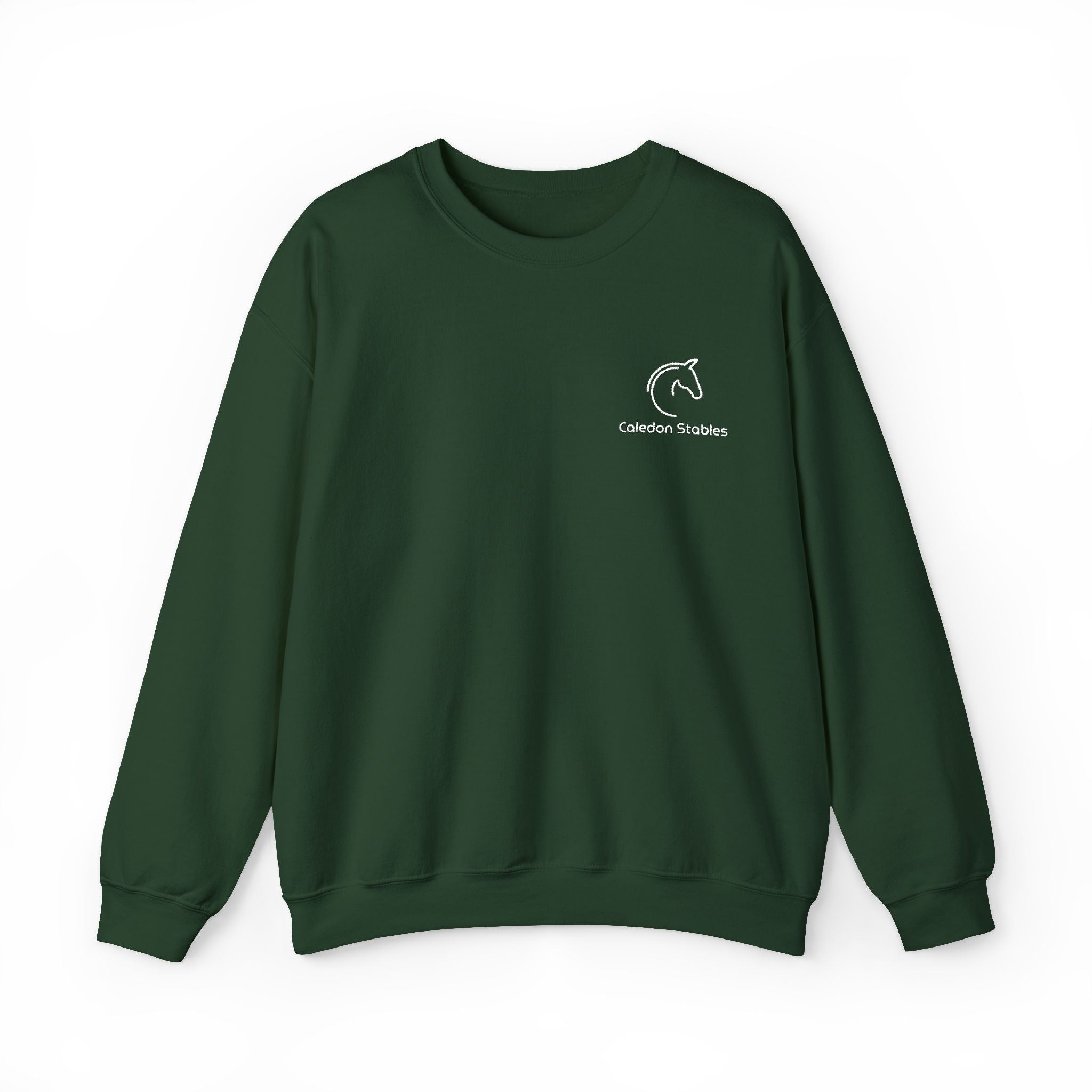 custom stable crewneck sweatshirt green embroidered barn name
