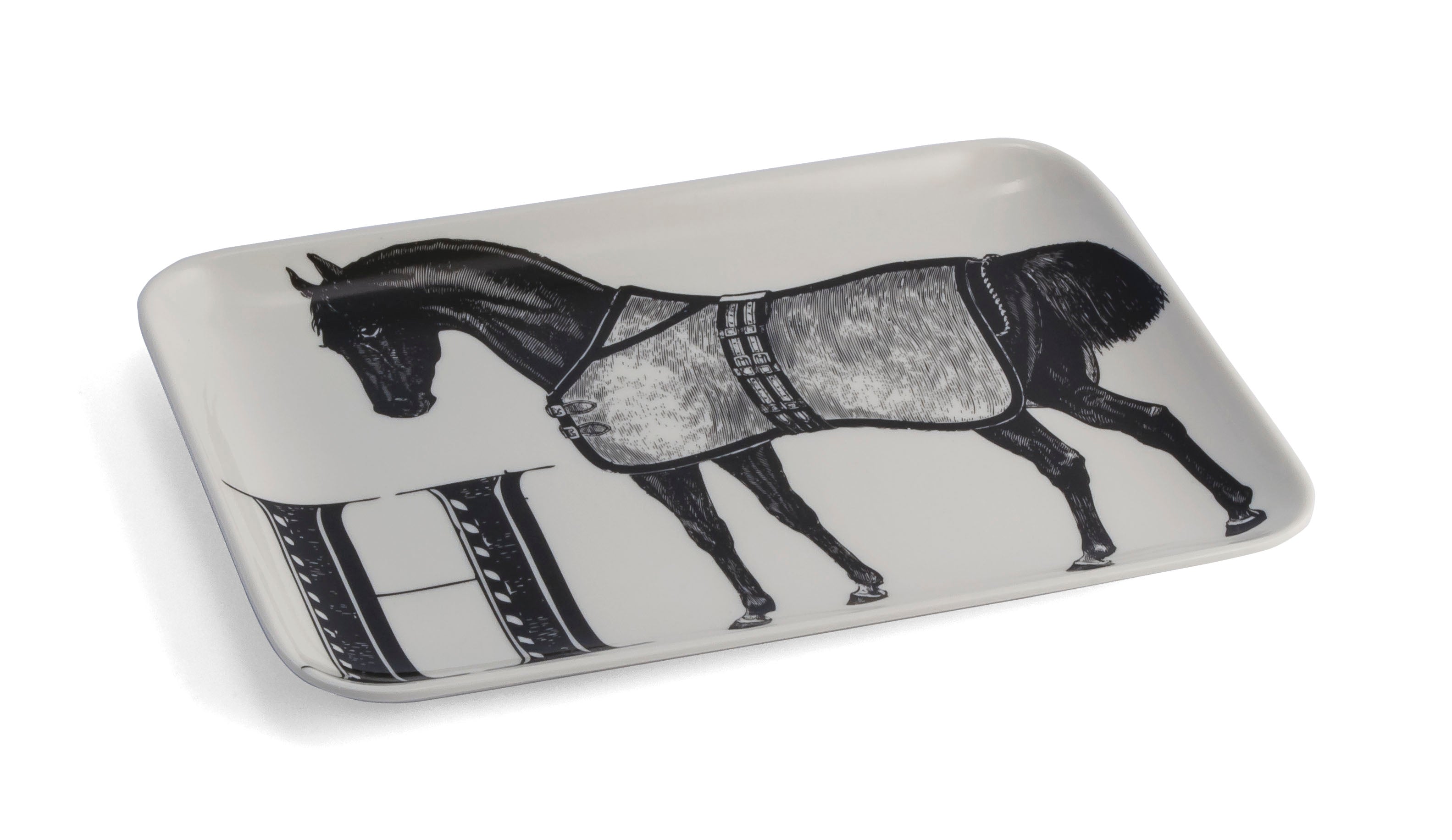 h is for horse equestrian alphabet melamine catch-all tray