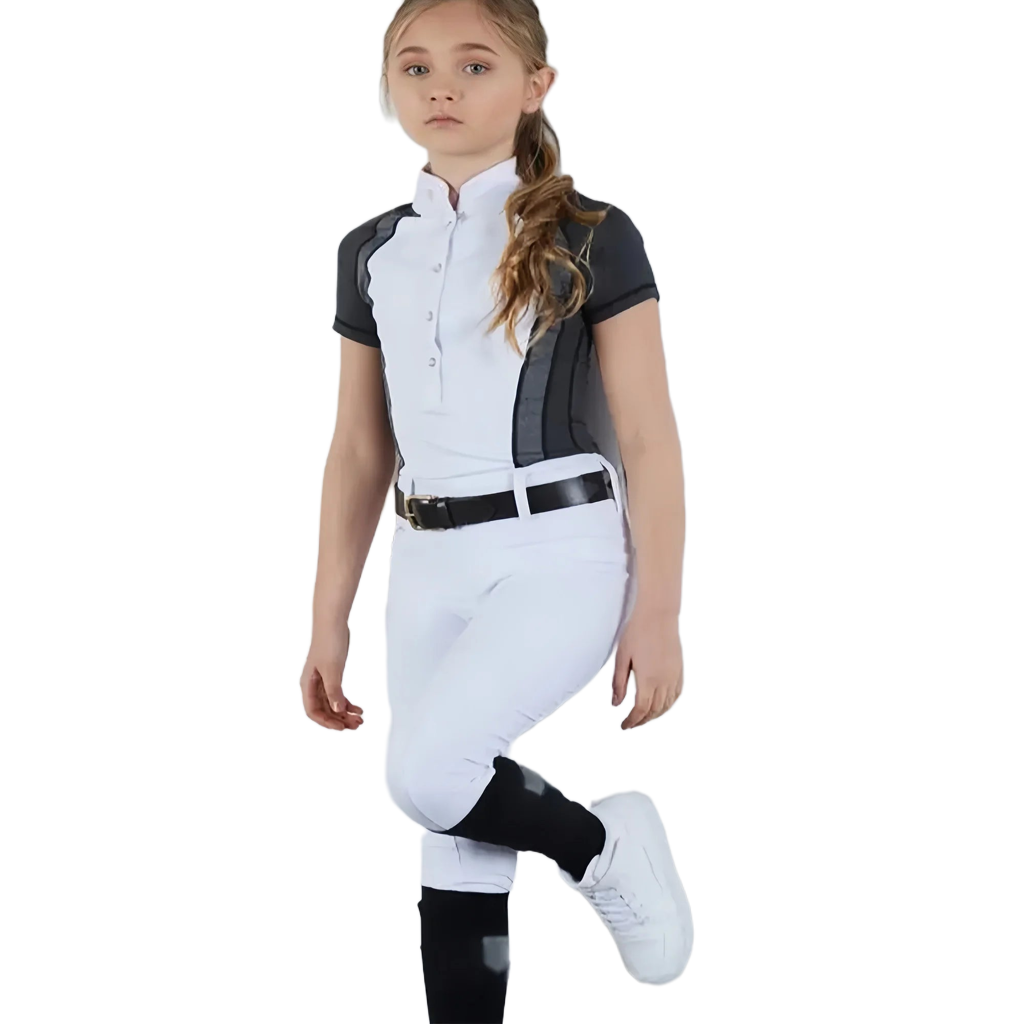 dappledot kids breeches white dark blue black teddy junior equestrian
