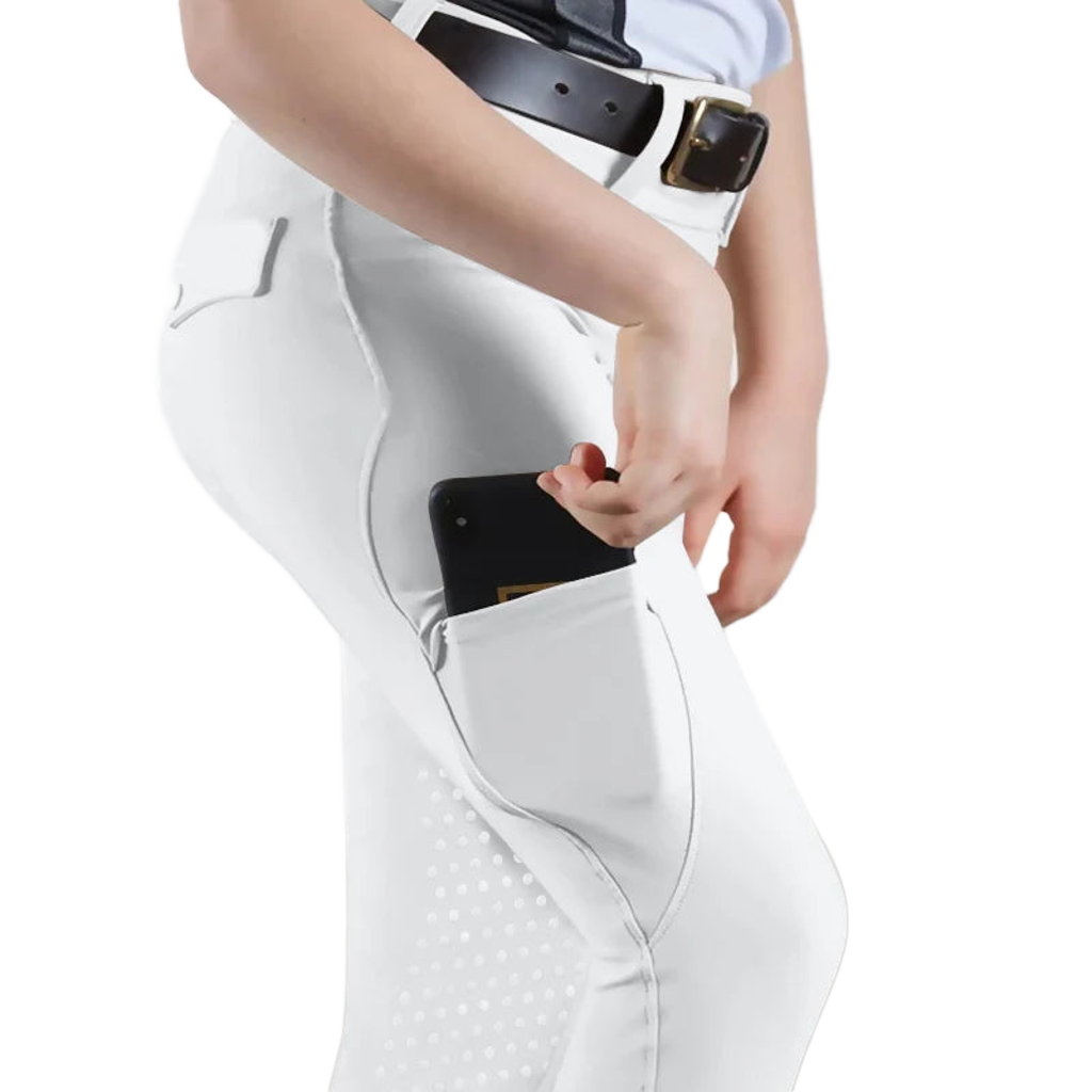 dappledot kids full seat junior english riding breeches silicone grip